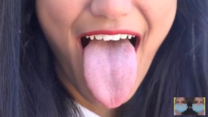 The sexiest Tongue in Adult Video – Viva Athena Tongues Eggplant Emoji